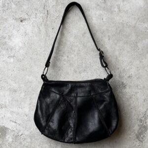 DANDY Leather Hobo Shoulder Bag Black Purse